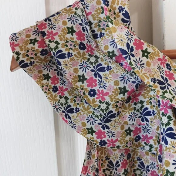 Liberty of London For Target Women's Floral Ruffle Neck Tank Top Size XL - Picture 6 of 13